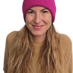 Women's cashmere knitted hat KONTATTO pink (cashmere blend)