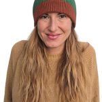Women's winter cap with stripes VICOLO brown green
