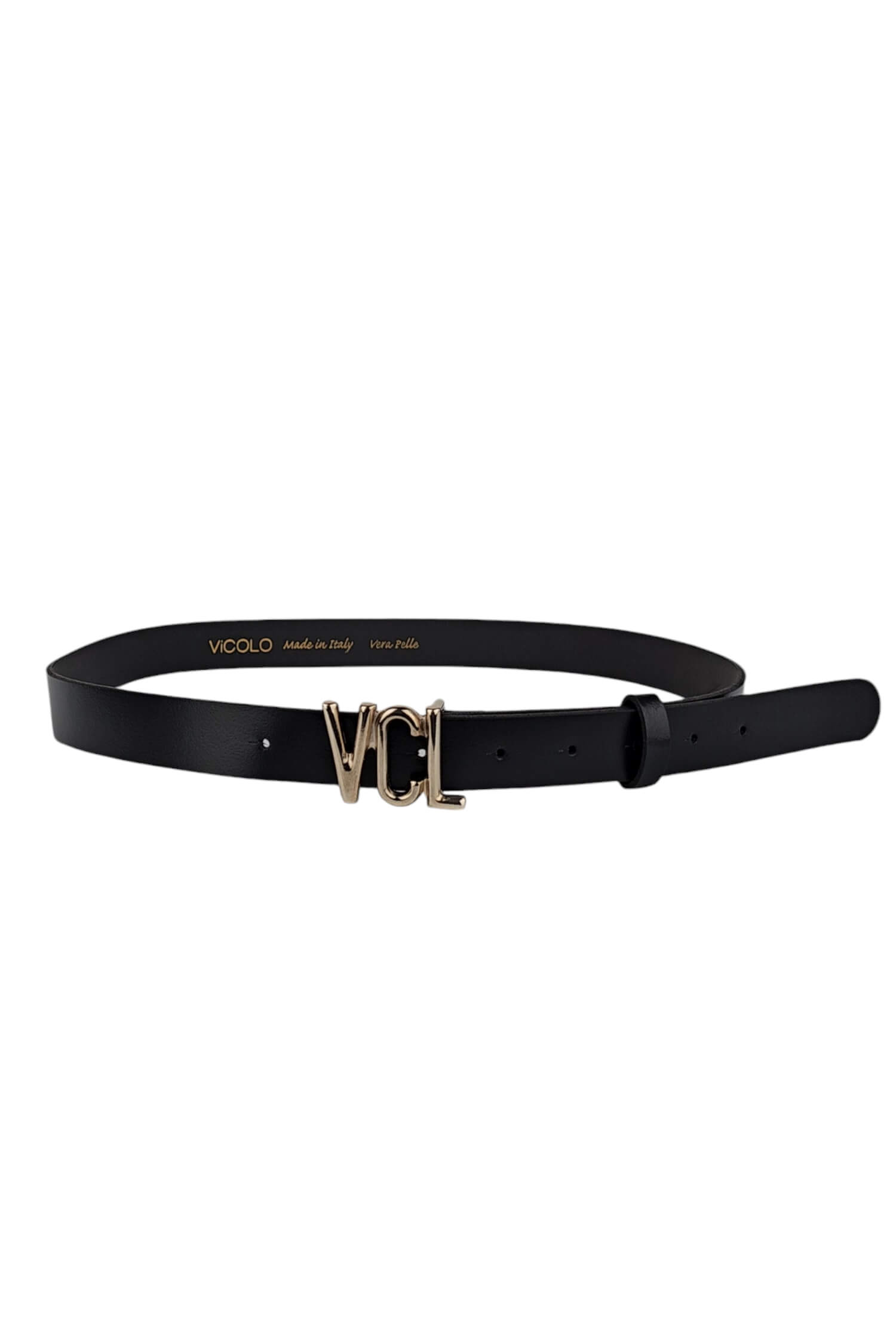 Women's leather belt VICOLO black