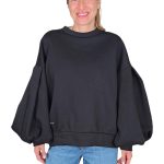 Women's oversize sweatshirt with long sleeves GREBNESOR black