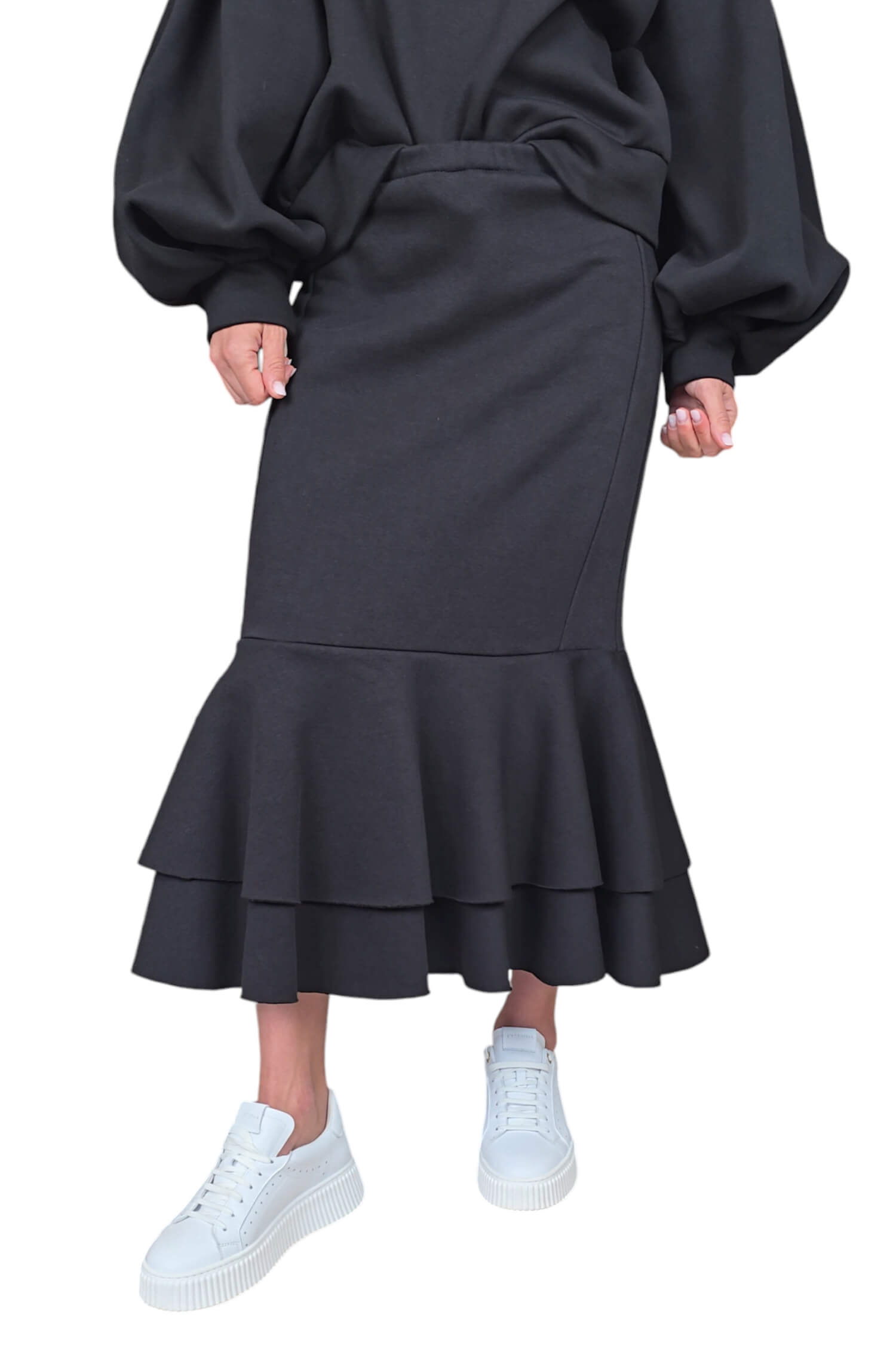 Women's winter tracksuit midi skirt GREBNESOR black