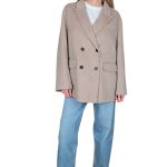 Women's short woolen coat VICOLO beige (wool blend)