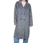 Women's long transitional wool coat VICOLO gray (wool blend)