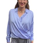 Women's elegant satin blouse IMPERIAL purple