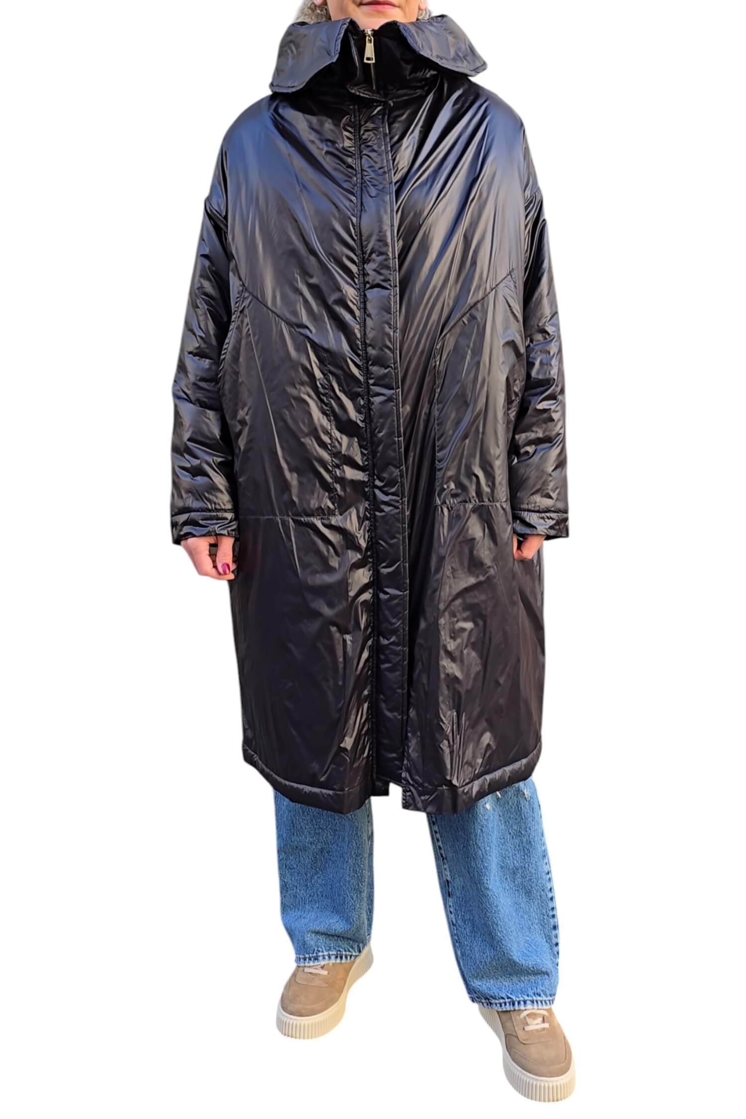 Women's long oversize winter jacket DIXIE black