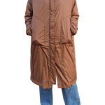 Women's long oversize winter jacket DIXIE brown