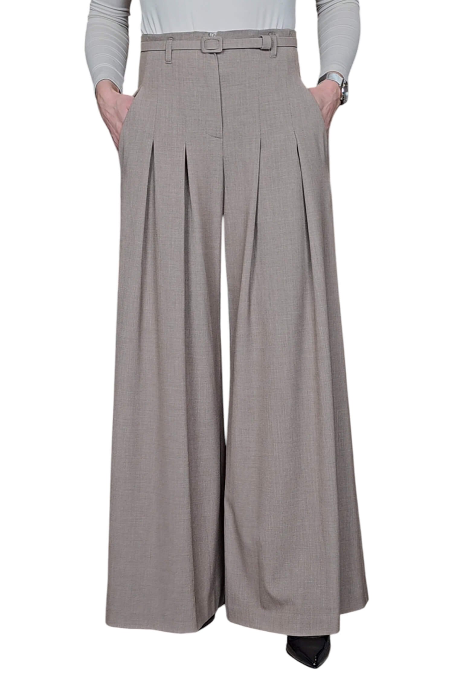 Women's wide elegant IMPERIAL beige pants