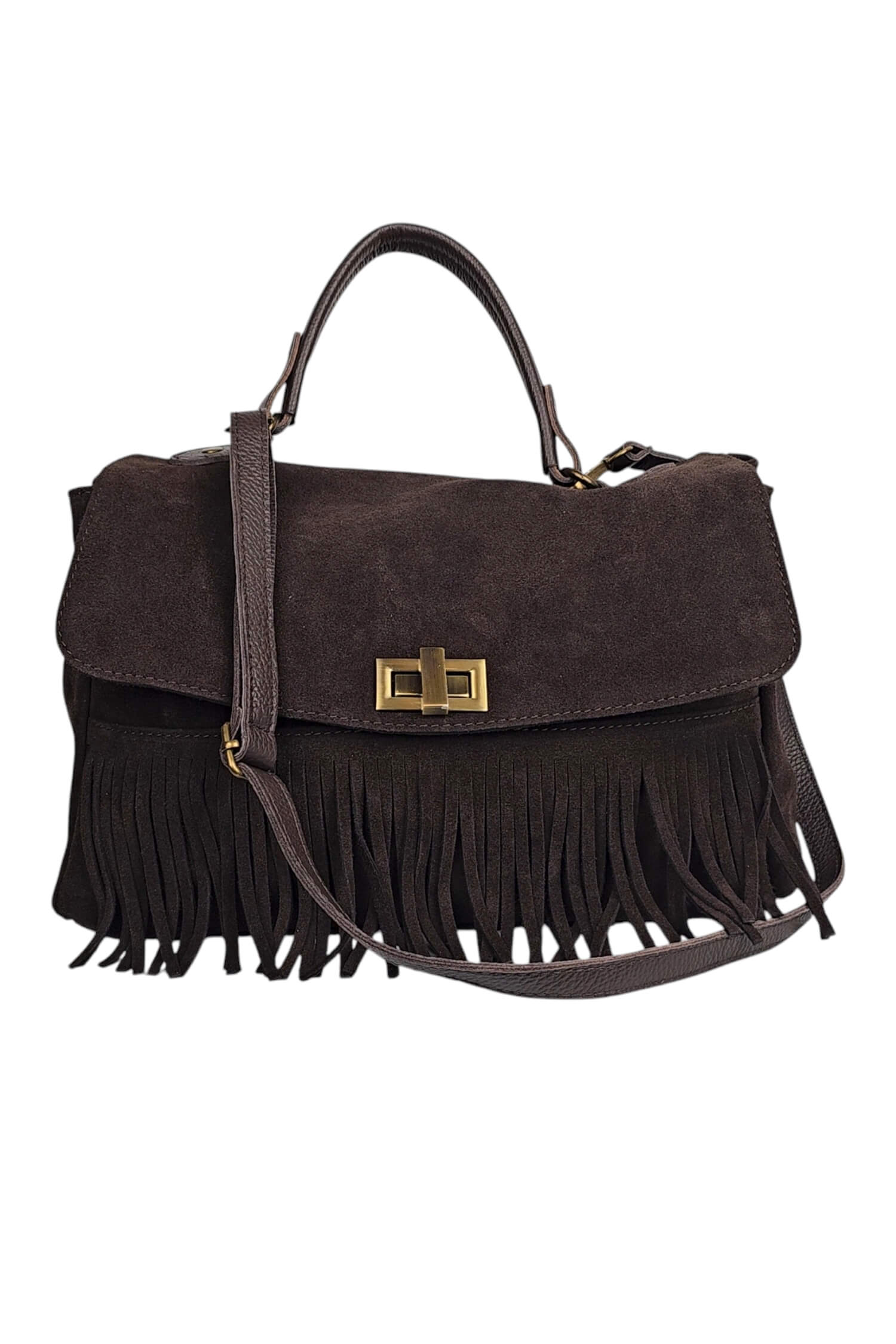 Women's handbag made of brushed leather LEATHER COUNTRY brown