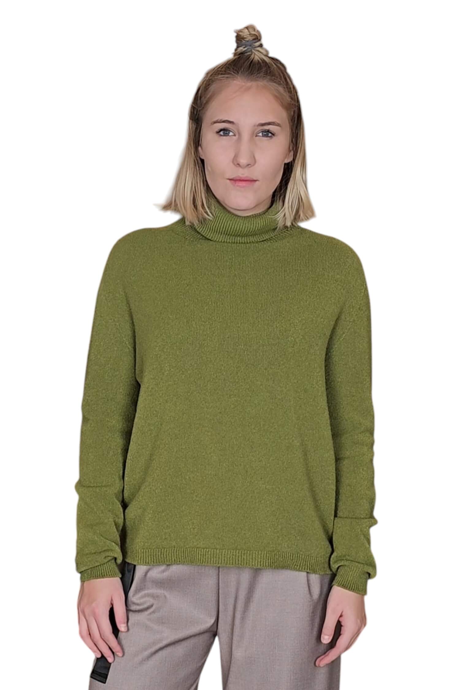 Women's turtleneck sweater IMPERIAL green