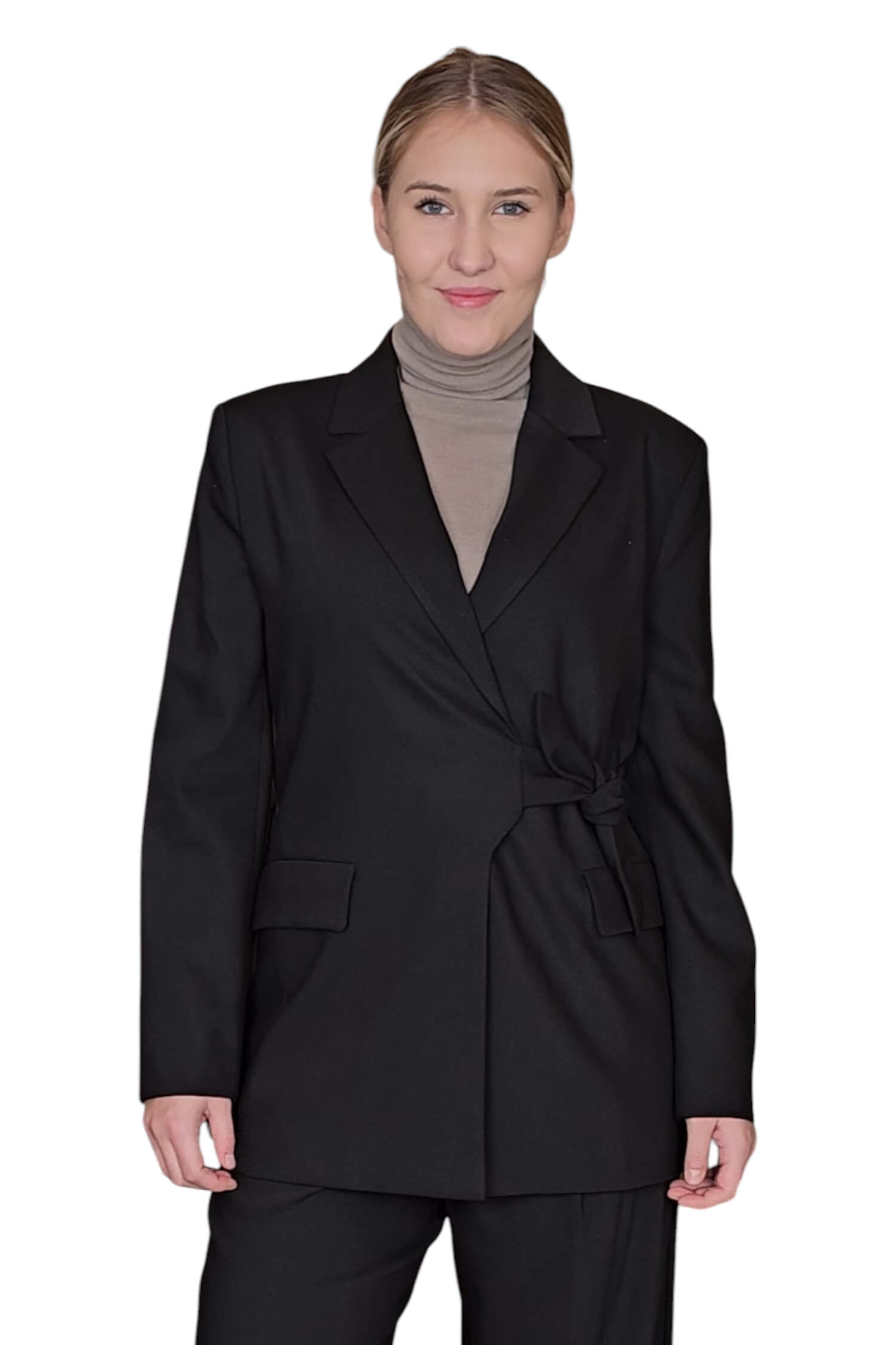 Women's elegant jacket with binding IMPERIAL black