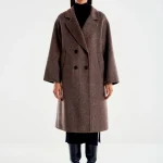 Women's long transitional wool coat VICOLO brown (wool blend)