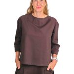 Knitted transitional sweatshirt PLEASE brown