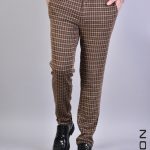 Men's stretch pants XAGON MAN brown patterned