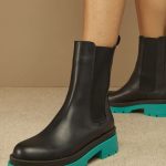 Women's leather shoes with colored sole OVYE black