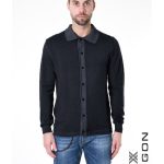Men's merino button-down sweater XAGON MAN black