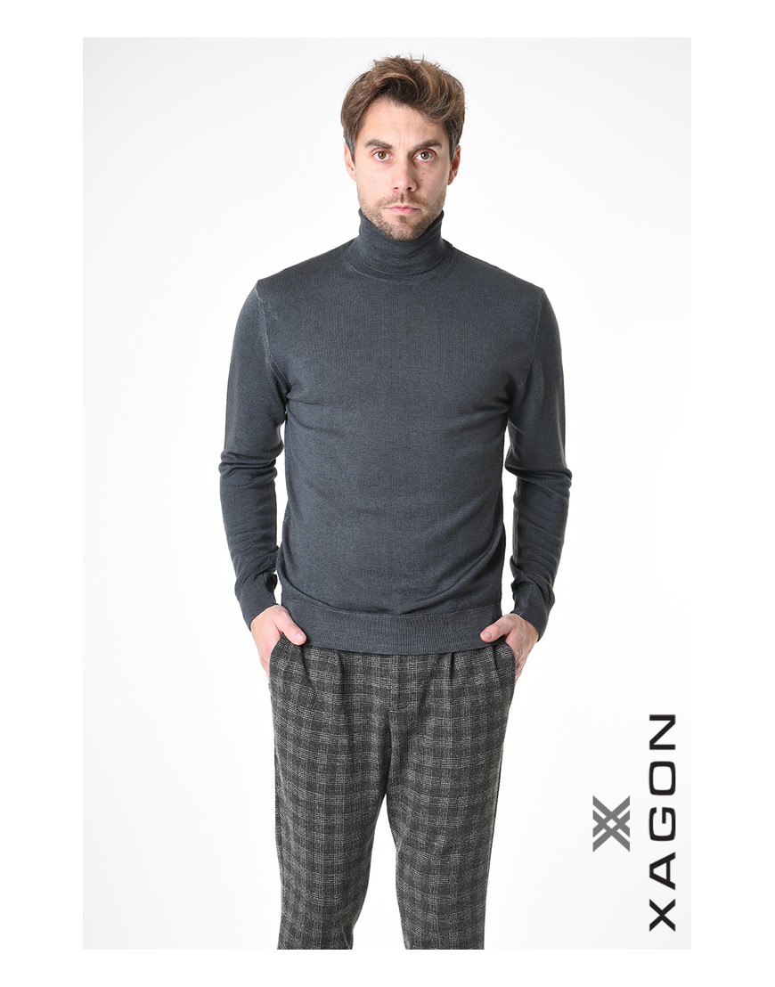 Men's merino turtleneck XAGON MAN gray