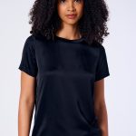 Women's satin T-shirt VICOLO black